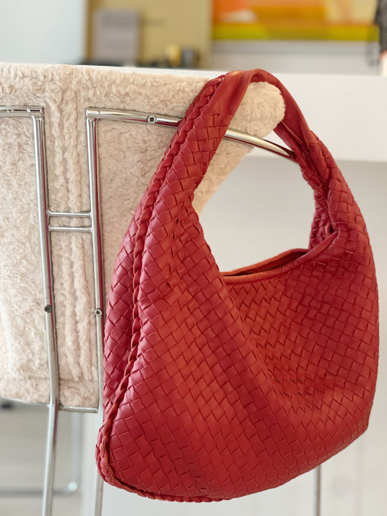 Vintage Intrecciato Leather Hobo