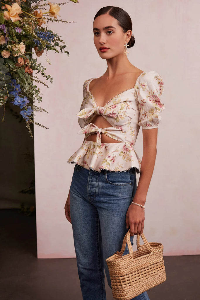 Geneva Cut-Out Floral Top
