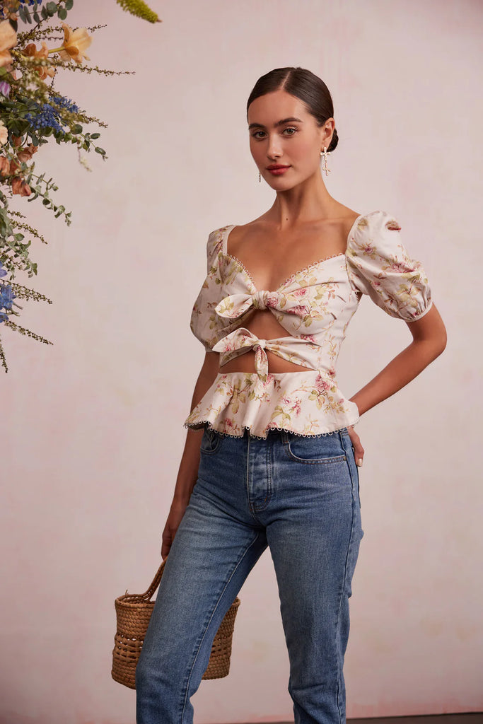 Geneva Cut-Out Floral Top