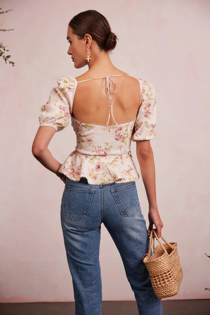 Geneva Cut-Out Floral Top