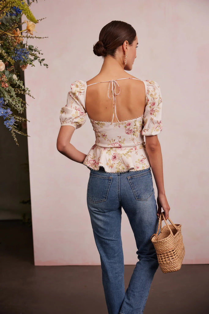 Geneva Cut-Out Floral Top