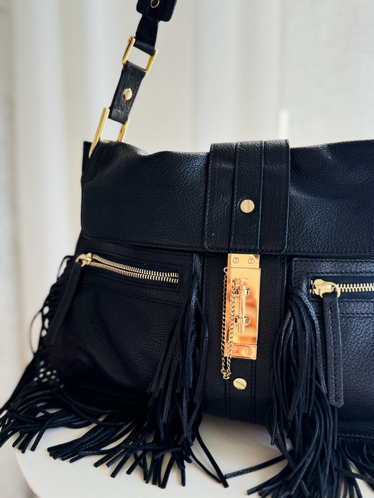 Leather Fringe Shoulder Bag