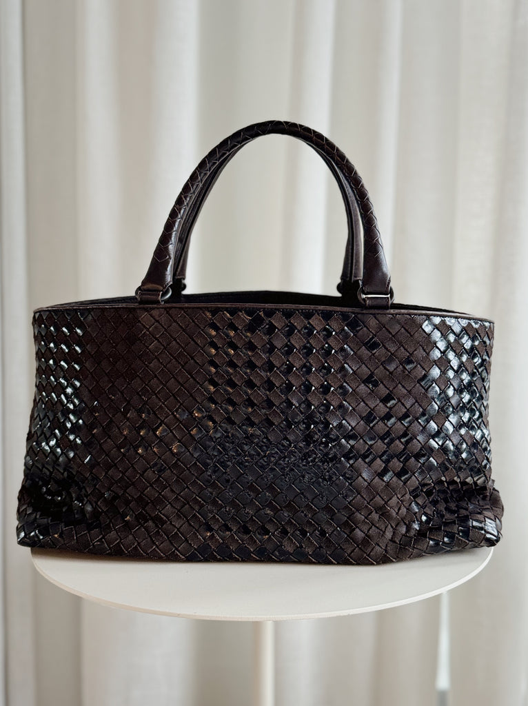 Vintage Intrecciato Leather Tote Bag