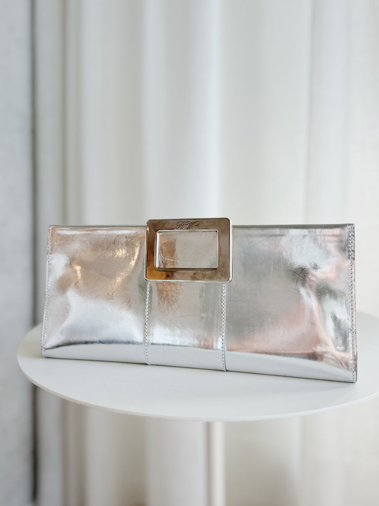 Metallic Leather Clutch