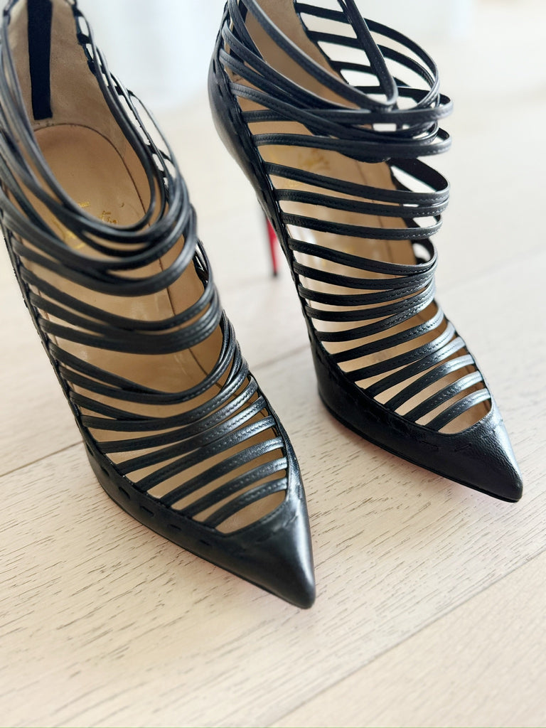 Strappy Leather Pumps