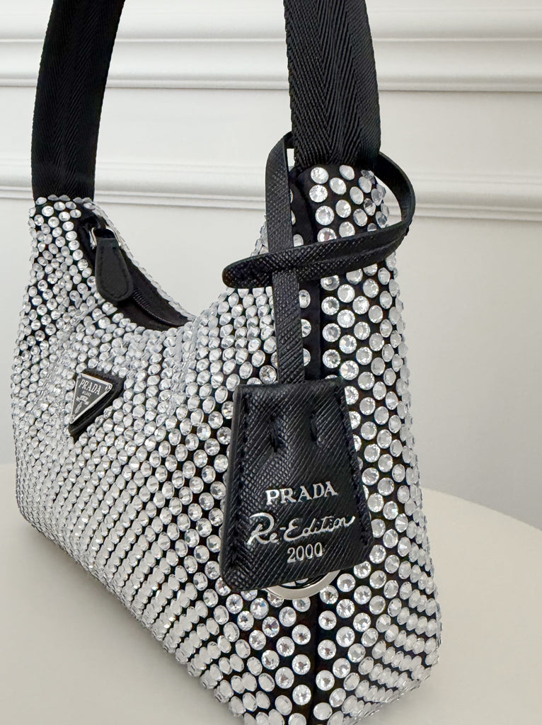 Re-edition 2000 Mini Crystal-Studded Bag