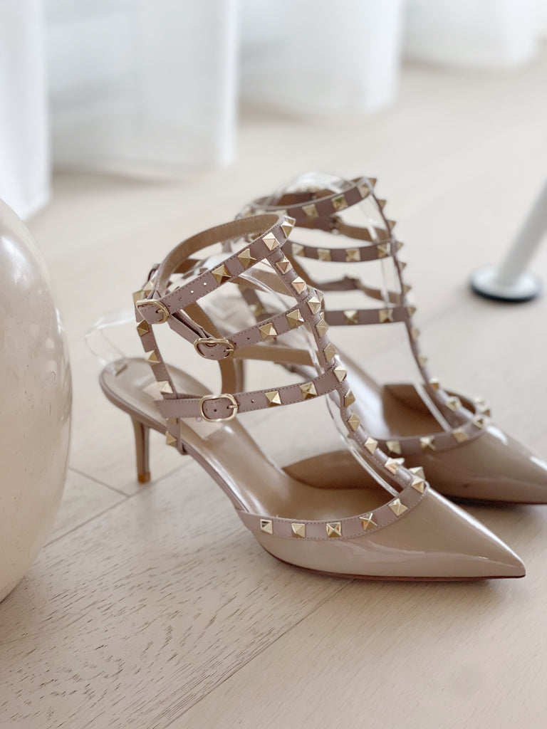 Patent Leather Rockstud Pumps