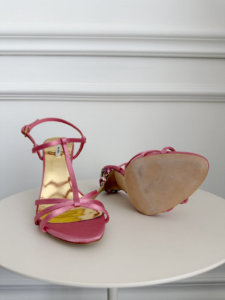 Satin Jewelled Sandals