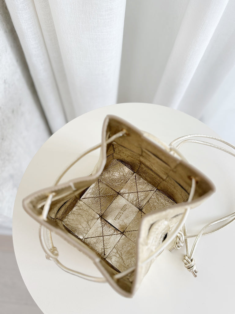 Metallic Cassette Bucket Bag