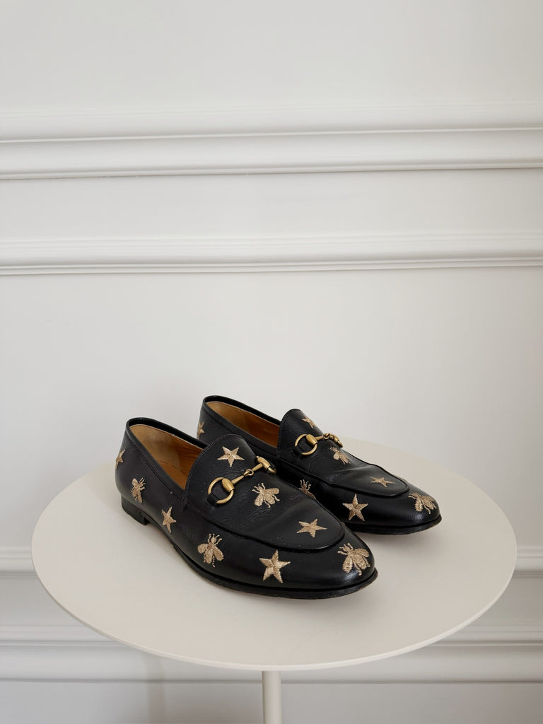 Leather Embroidered Loafers