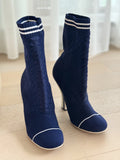 Stretch Knit Rockoko Mid Calf Boots