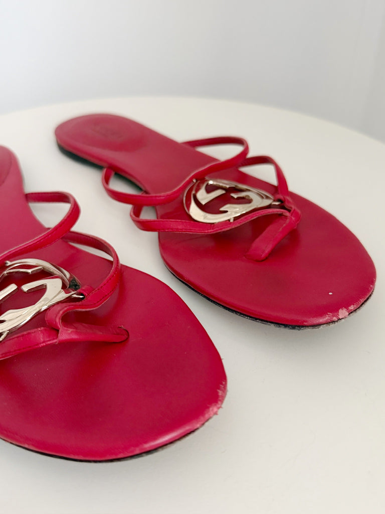 Leather Thong Flat Sandals