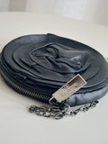 Round Flower Leather Cross Body Bag