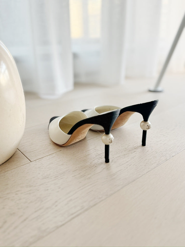 Leather Pearl Detail Mules