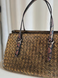Vintage Intrecciato Metallic Leather Shoulder Bag