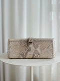 Rectangular Compact Snakeskin Clutch
