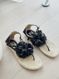 Flat Espadrille Flower Sandals