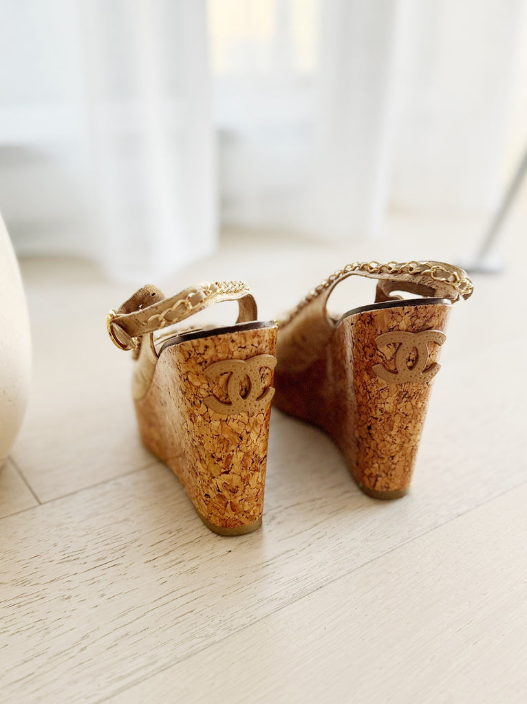 Chain-Link Slingback Wedges
