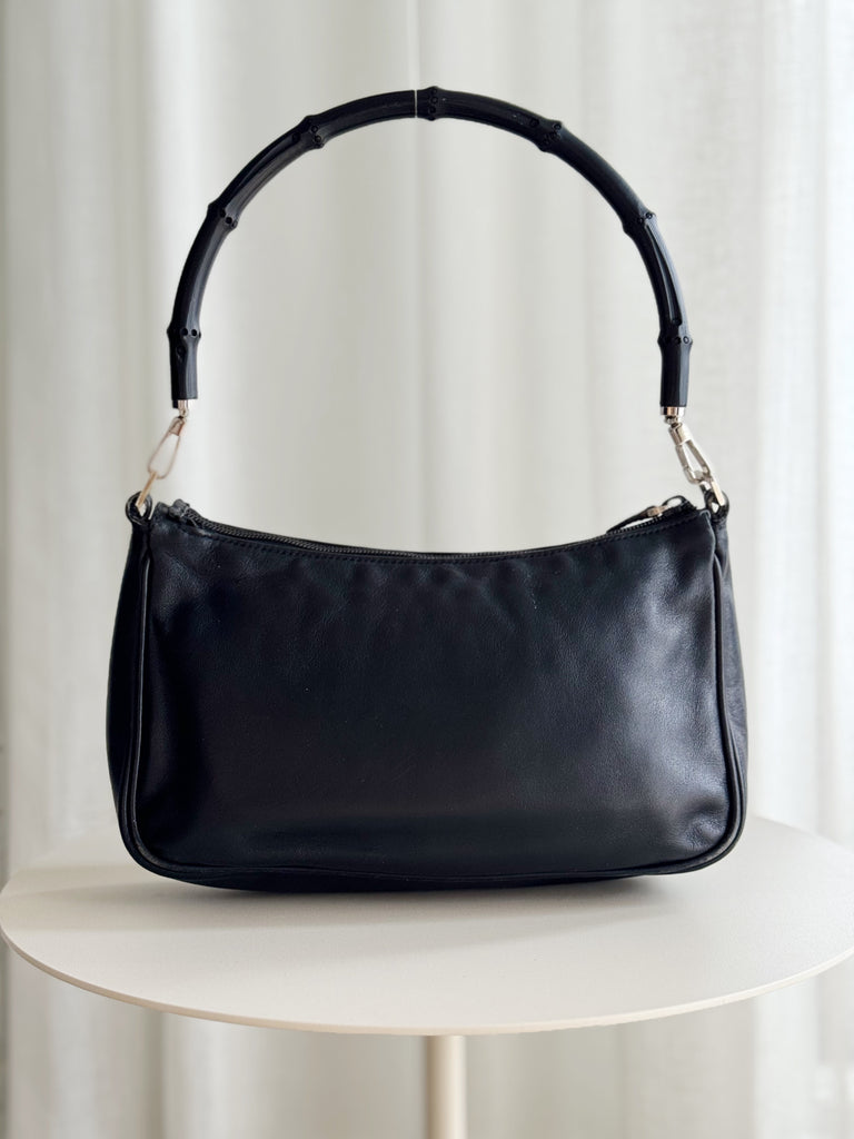 Vintage Leather Bamboo Shoulder Bag