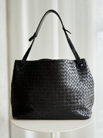 Vintage Intrecciato Leather Shoulder Bag