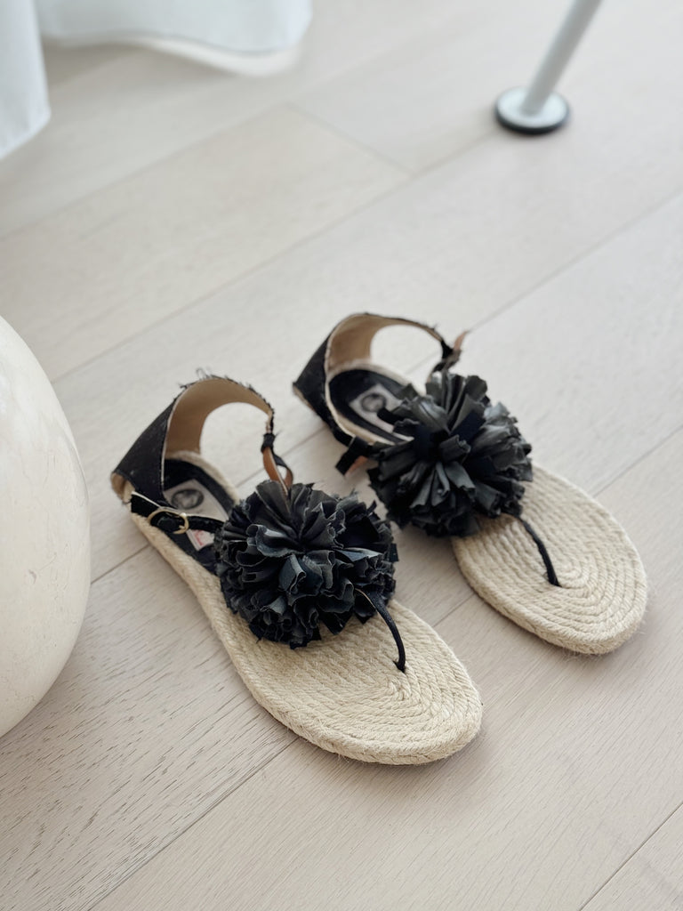 Flat Espadrille Flower Sandals