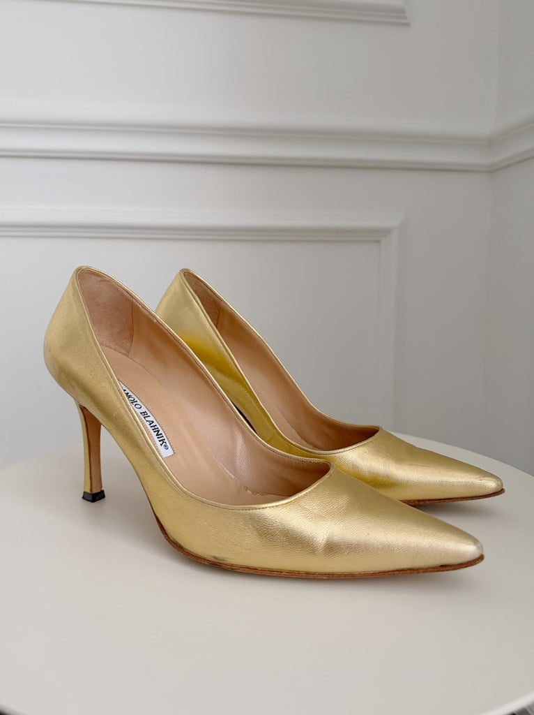 Metallic Leather Pumps
