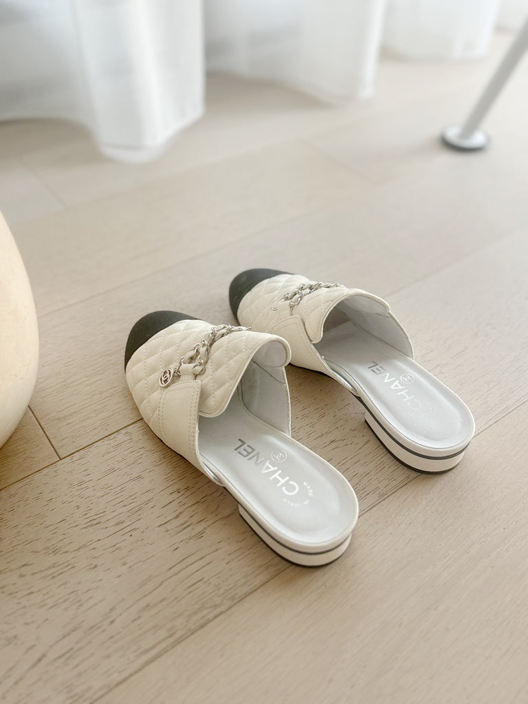 Quilted Leather Mules