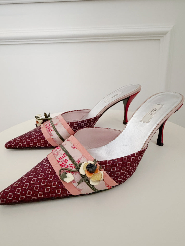 Vintage Printed Mules