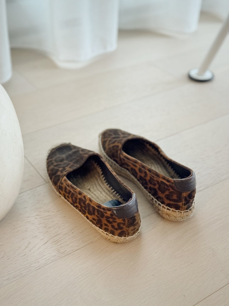 Ponyhair Leopard Print Espadrilles