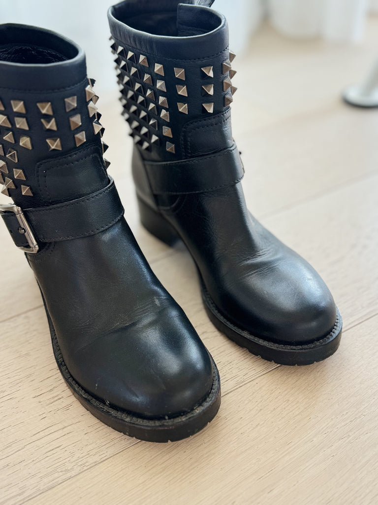Rockstud Leather Boots