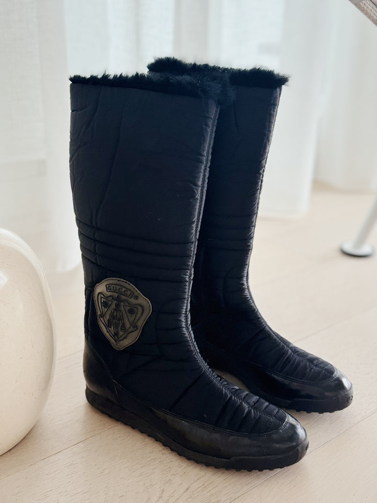 Fur Trim Flat Boots