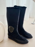 Fur Trim Flat Boots