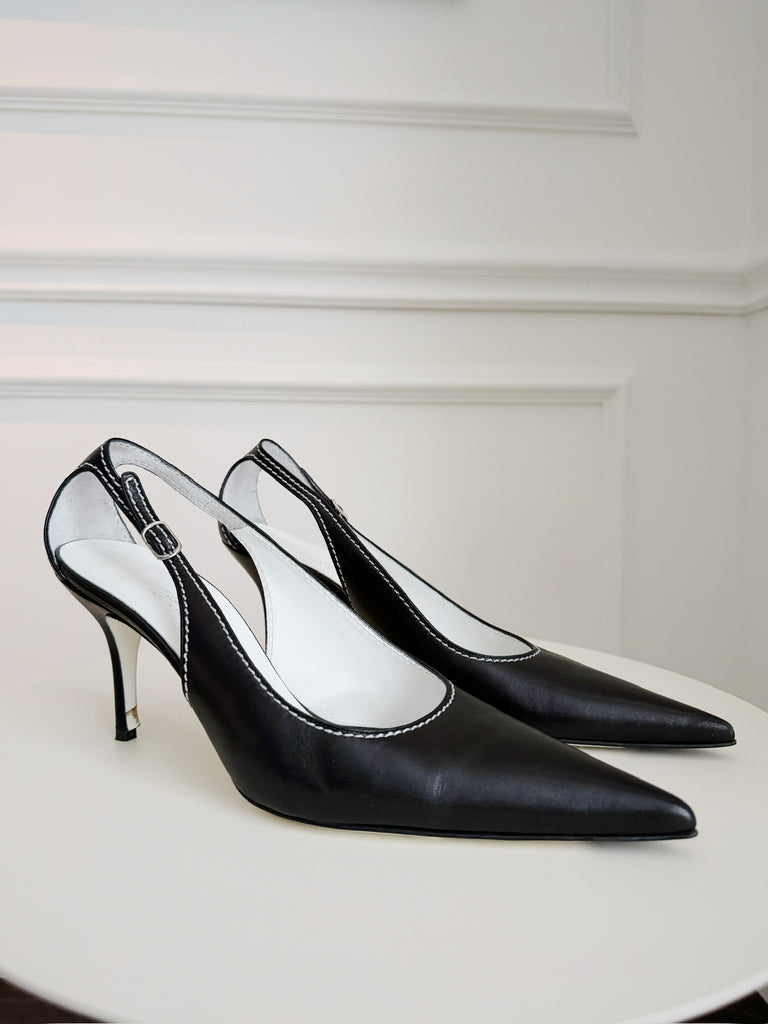 Vintage Leather Cut Out Pumps