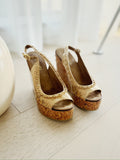 Chain-Link Slingback Wedges