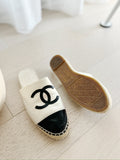 Leather Logo Espadrille Mules