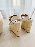 Leather Platform Wedge Sandals