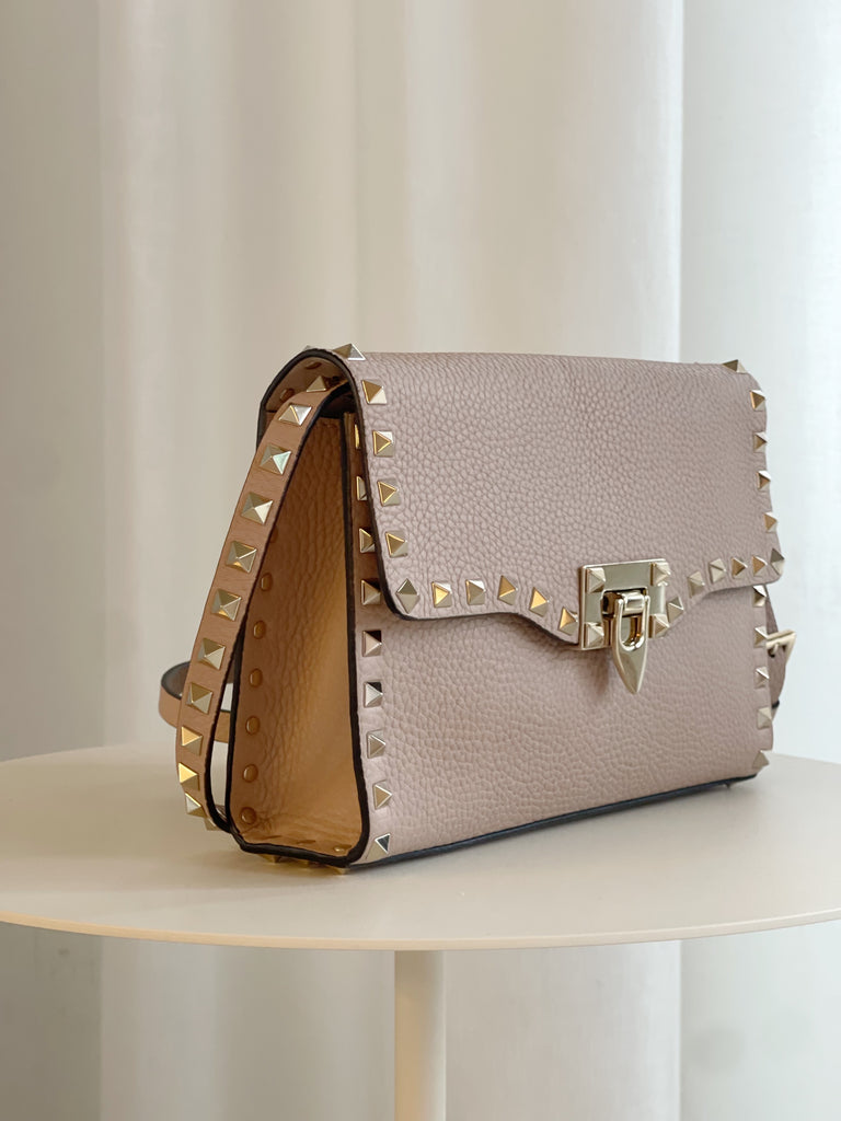 Leather Rockstud Cross Body Bag