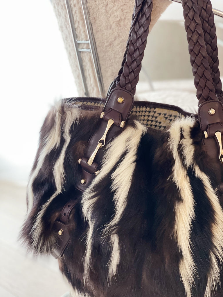 Limited Edition Fitch Fur Leather Pelham Medium Bag