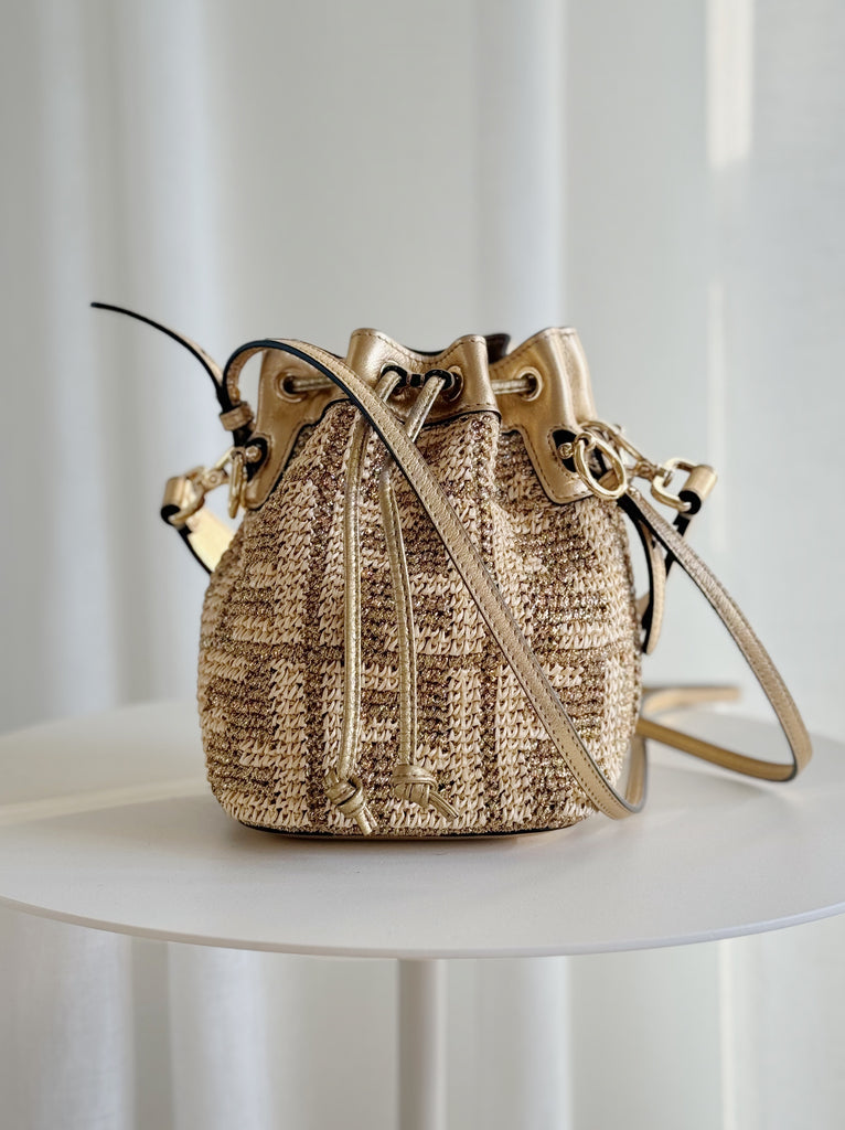 Raffia Mini Mon Tresor Bucket Bag