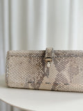 Rectangular Compact Snakeskin Clutch