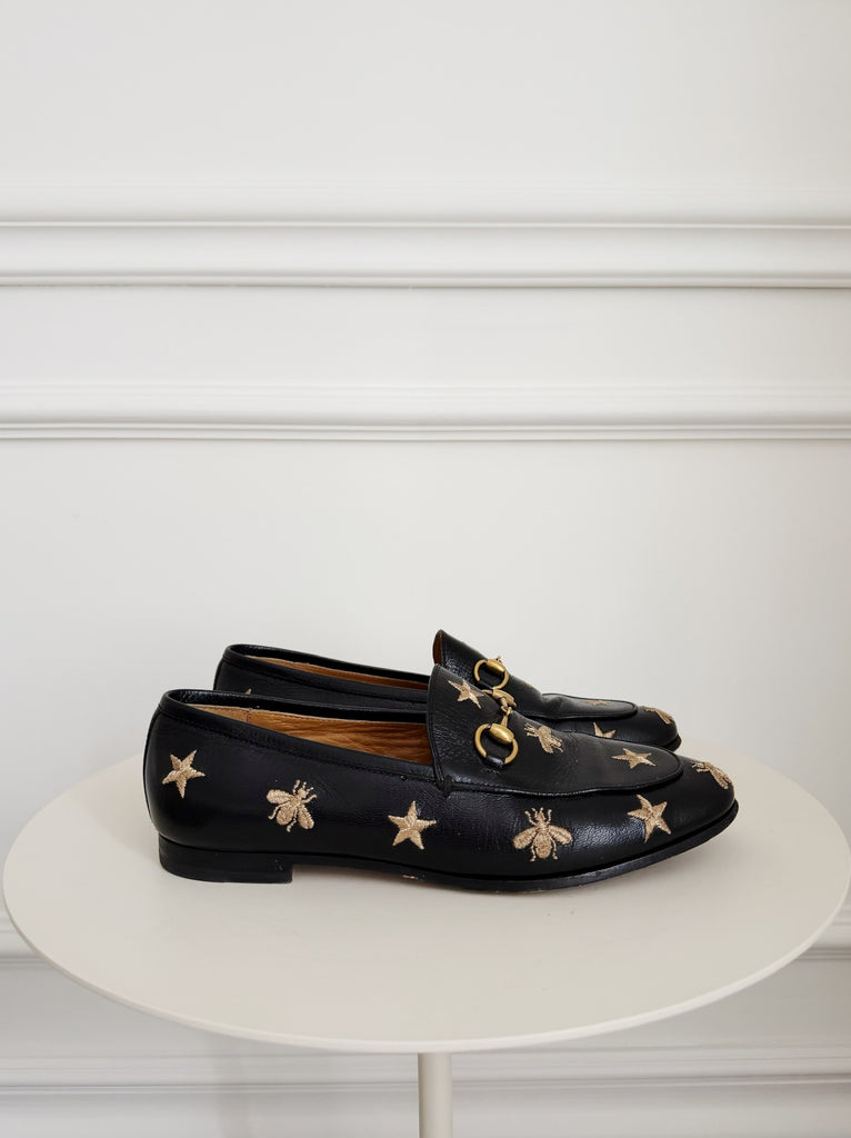 Leather Embroidered Loafers