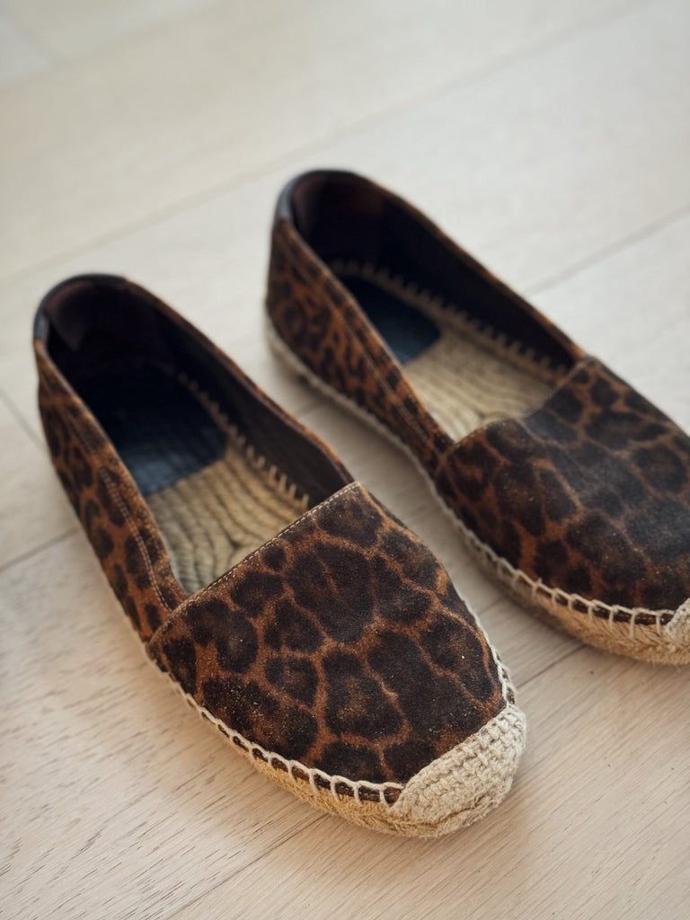 Ponyhair Leopard Print Espadrilles
