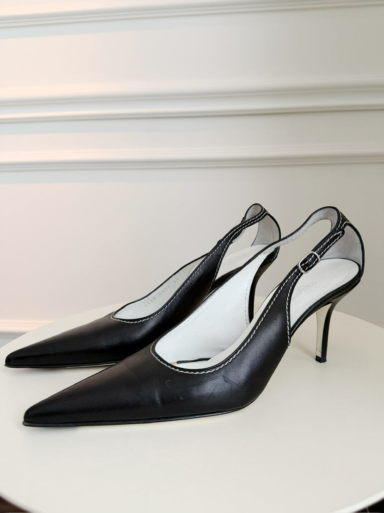 Vintage Leather Cut Out Pumps