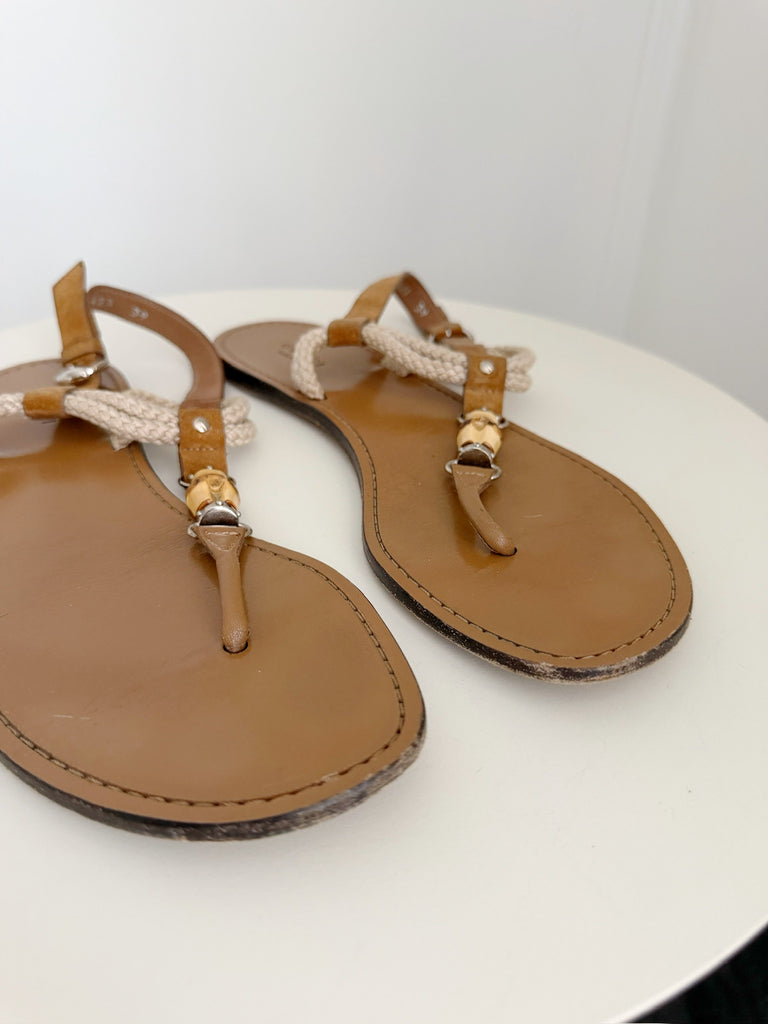 Bamboo Flat Thong Sandals