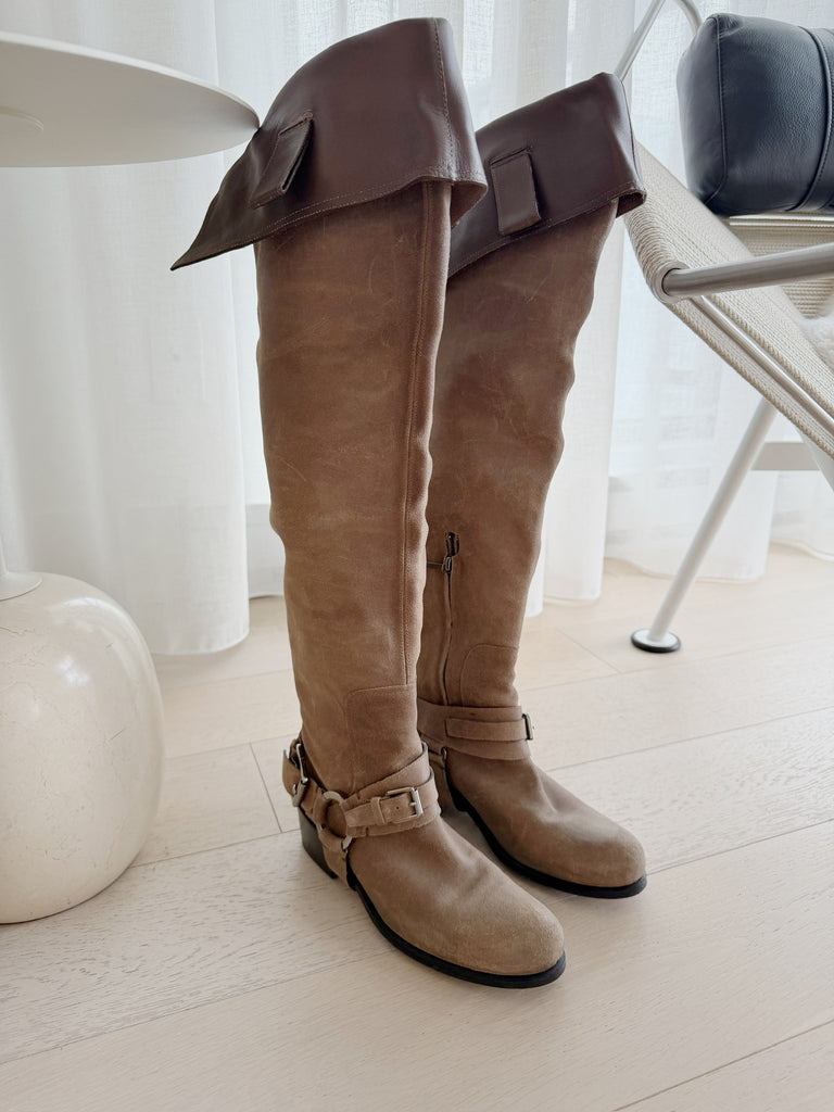 Suede Knee High Boots