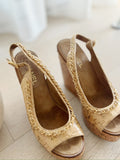 Chain-Link Slingback Wedges