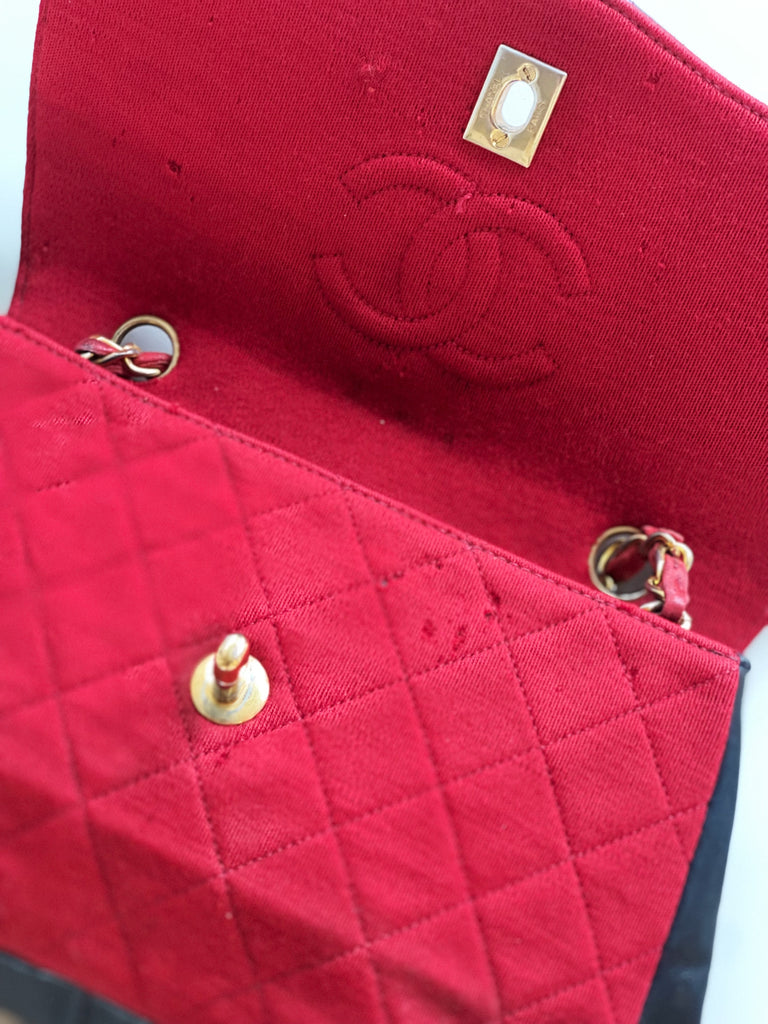 Vintage Wool & Leather Flap Bag