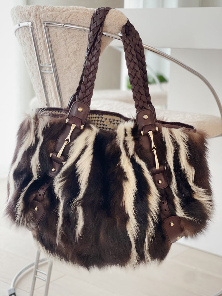 Limited Edition Fitch Fur Leather Pelham Medium Bag