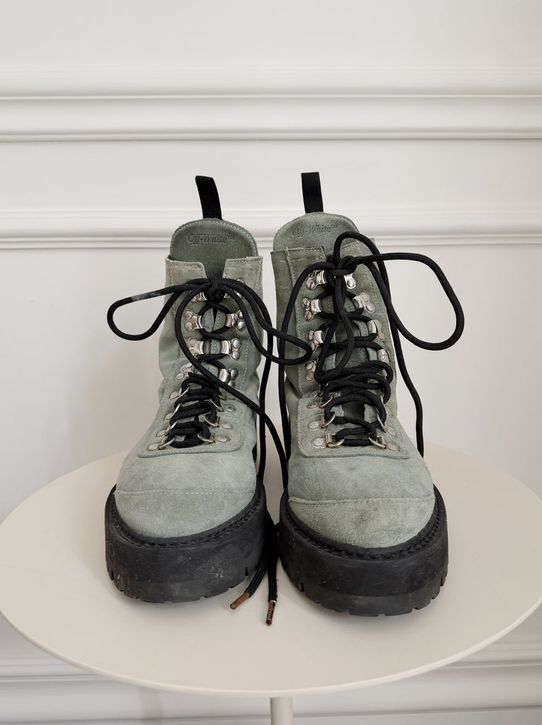 Suede Combat Boots