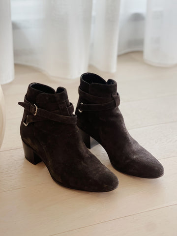 Leather Cone Heel Booties